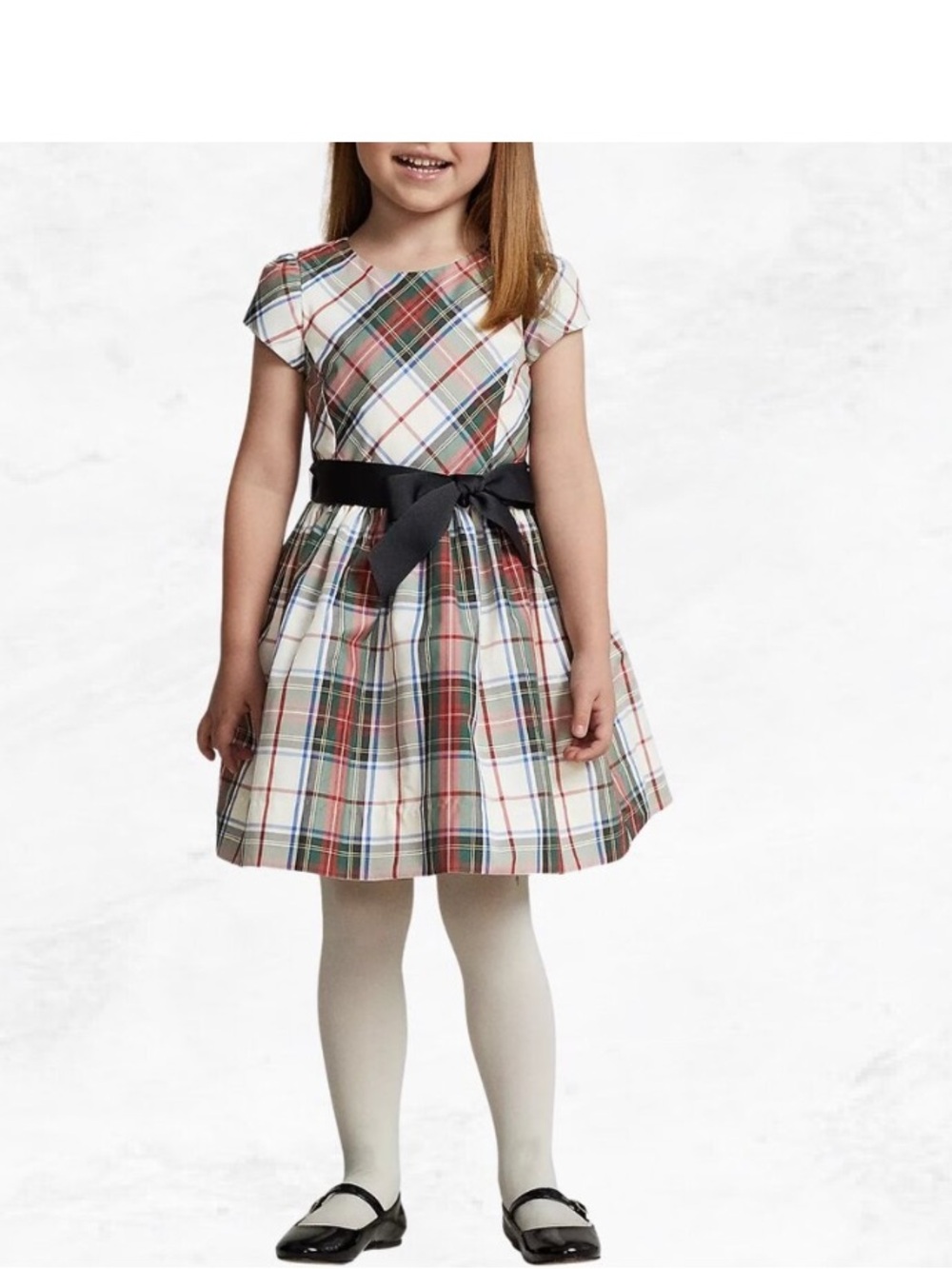 Polo Ralph Lauren Kids Holiday Plaid Twill Dress Bow Belt 24M NWT